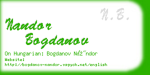 nandor bogdanov business card